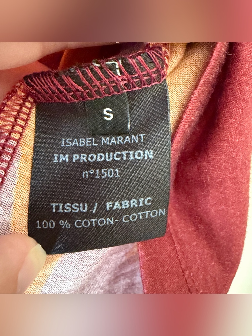 Isabel Marant | Graphic Print Crew Neck T-Shirt Short Sleeve Maroon Orange Small - Picture 7 of 7